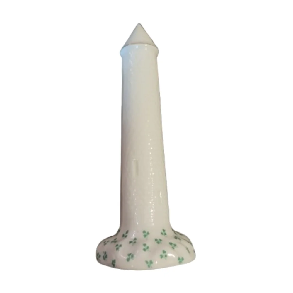 Vintage Arcadian Crested Tower  with Green Shamrocks 